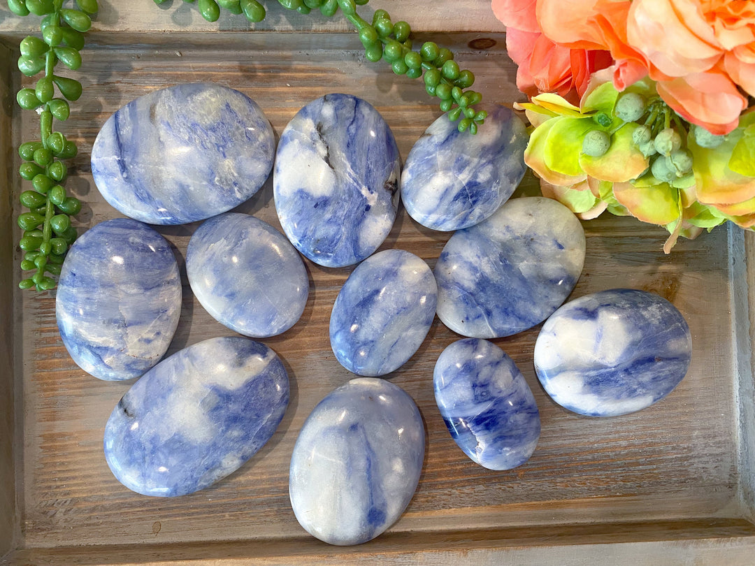 BLUE Afghanite Palm Stone