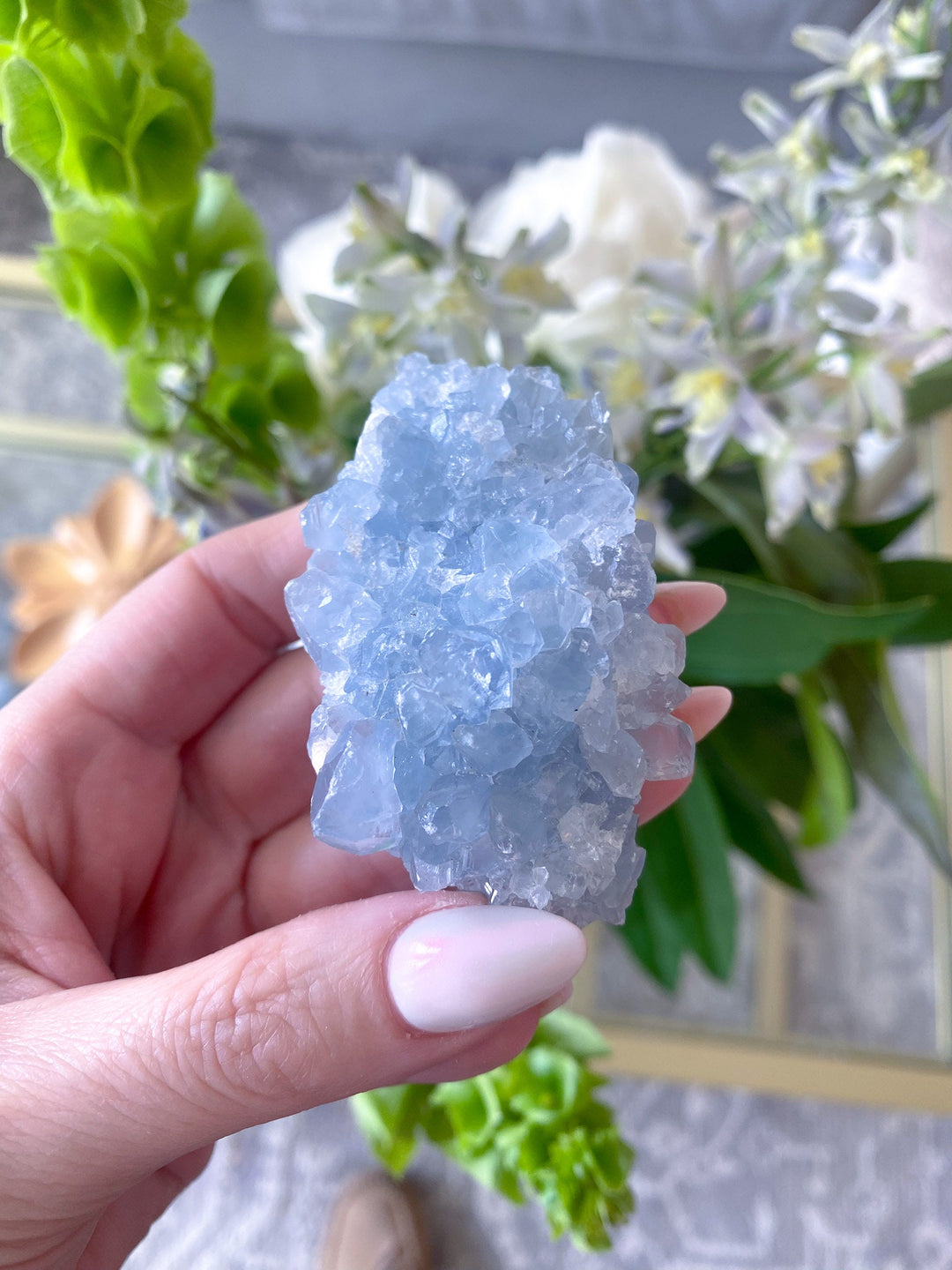 DOUBLE sided Celestite cluster - Get this exact Stone - Angel Crystal - Healing - Psychic Powers - Celestine - Consciousness - Mindfulness