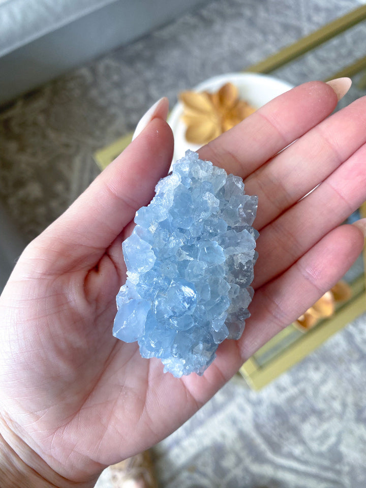 DOUBLE sided Celestite cluster - Get this exact Stone - Angel Crystal - Healing - Psychic Powers - Celestine - Consciousness - Mindfulness