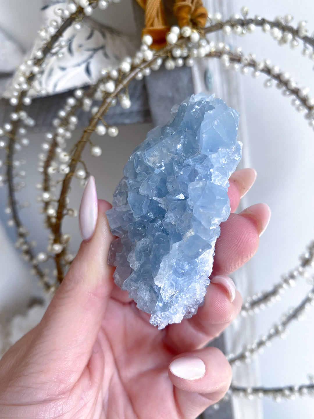 DOUBLE sided Celestite cluster - Get this exact Stone - Angel Crystal - Healing - Psychic Powers - Celestine - Consciousness - Mindfulness