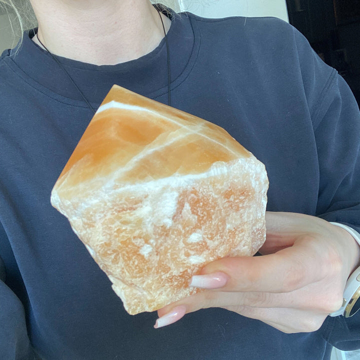 CHUNKY 2.8lb Orange Calcite Top Polish