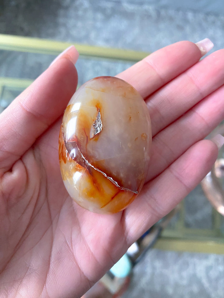 Carnelian Palm Stone - Get Exact Crystal