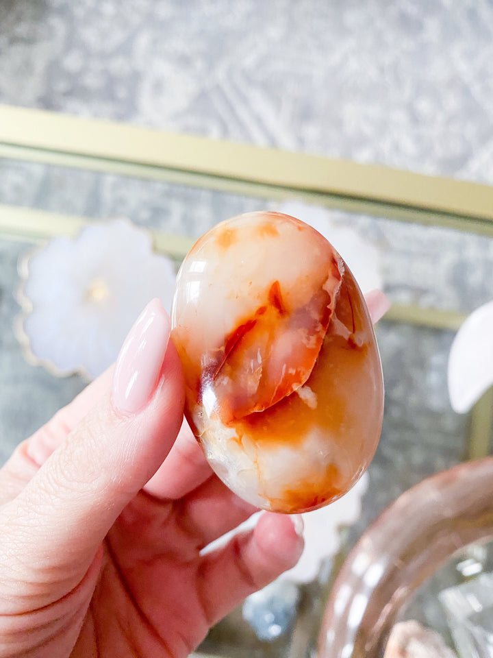 Carnelian Palm Stone - Get Exact Crystal