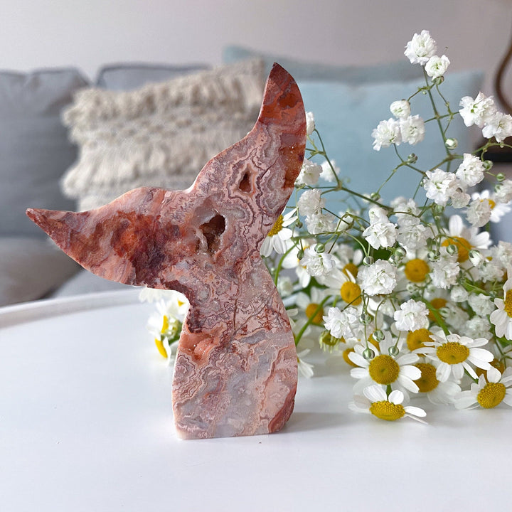 Pink Crazy Lace Agate Mermaid Tale
