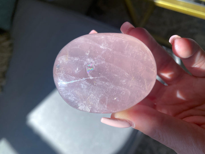 BEAUTIFUL Rose Quartz Palm Stone