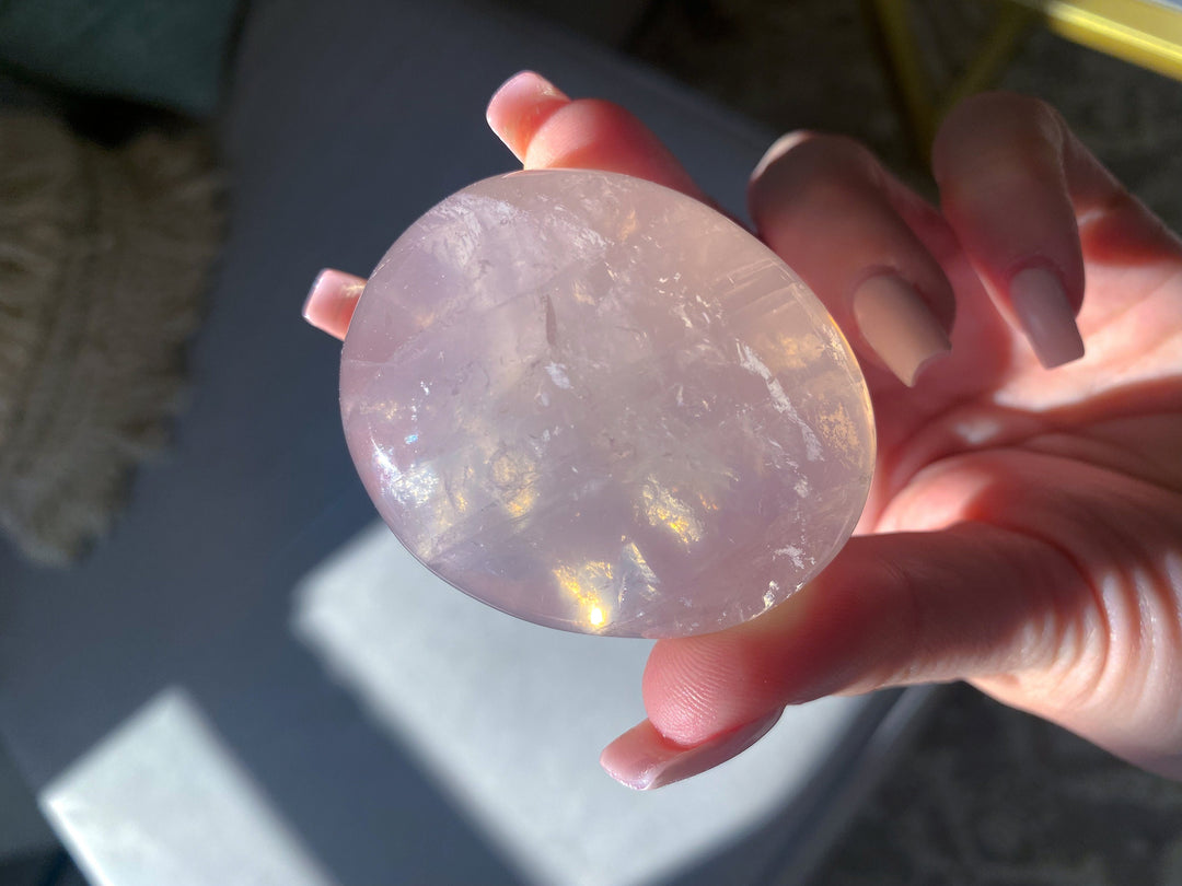 BEAUTIFUL Rose Quartz Palm Stone