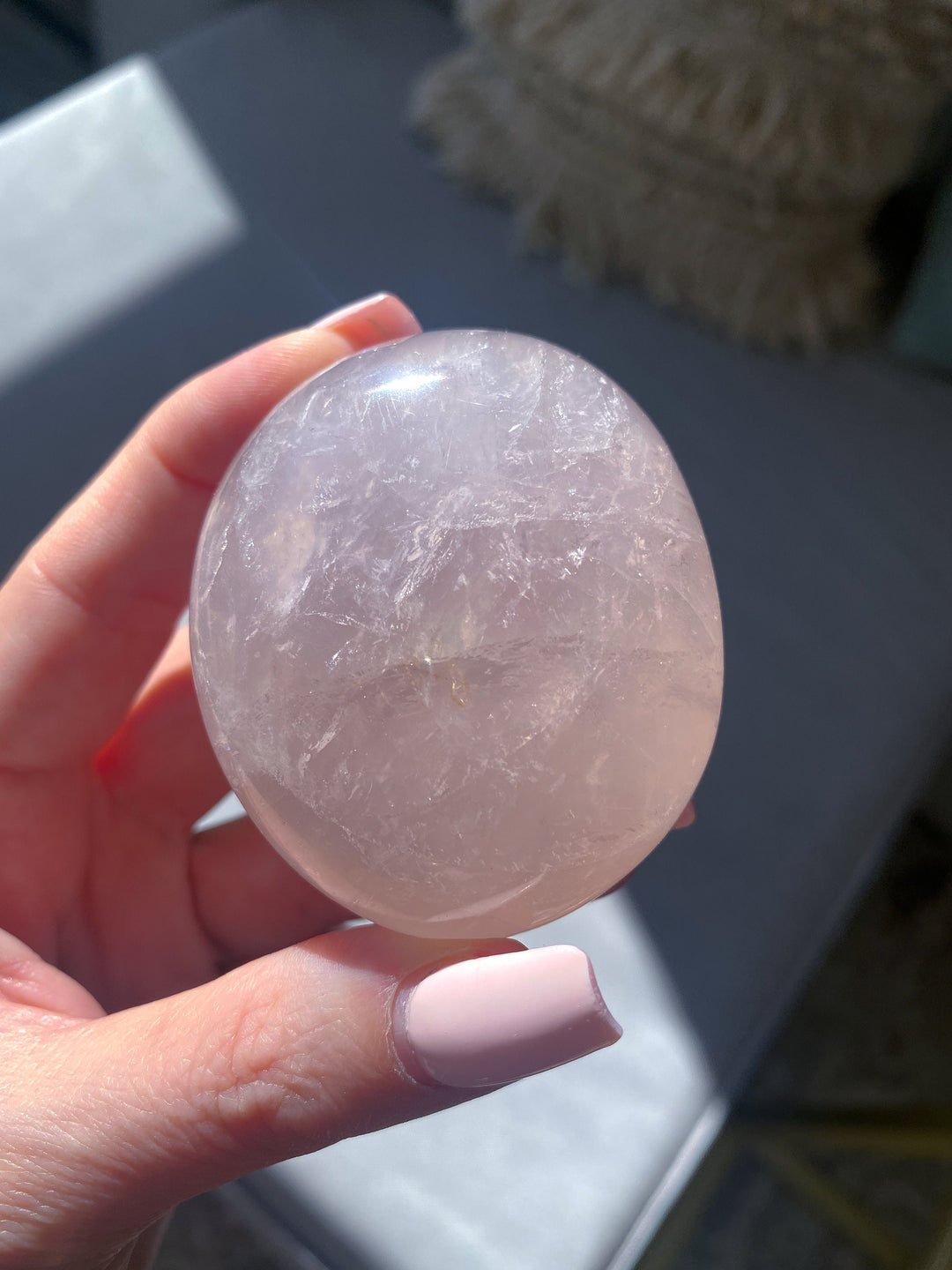 BEAUTIFUL Rose Quartz Palm Stone