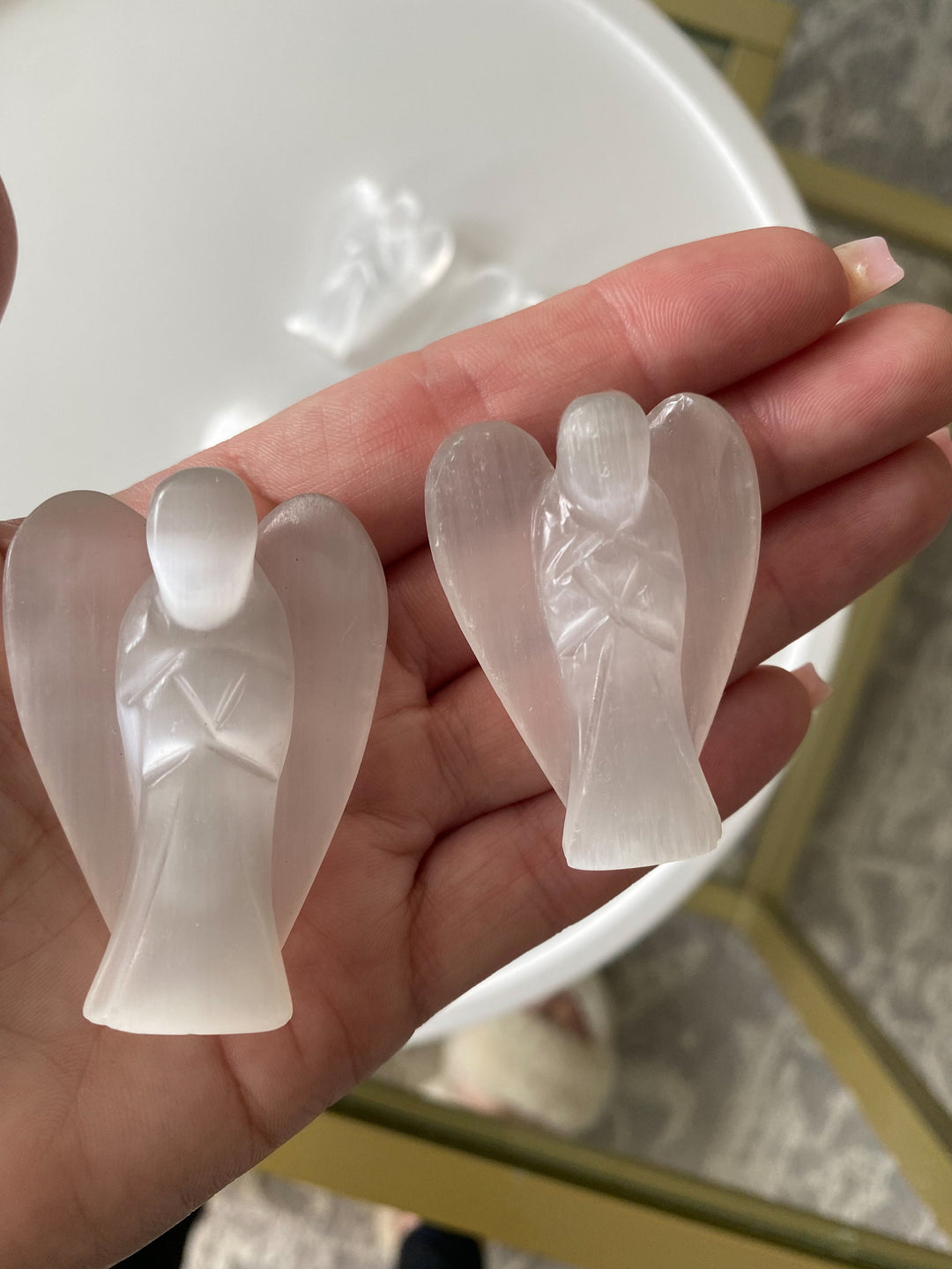 2" Selenite Angel Carving