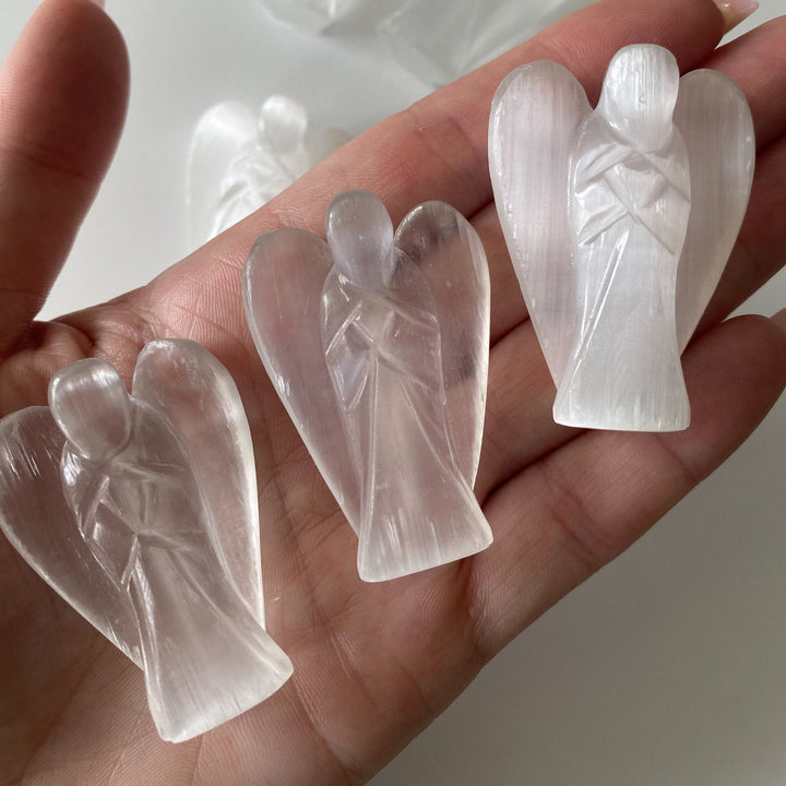 2" Selenite Angel Carving