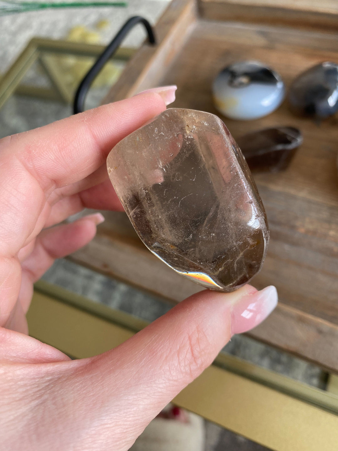 Faceted Smokey Quartz Pebble