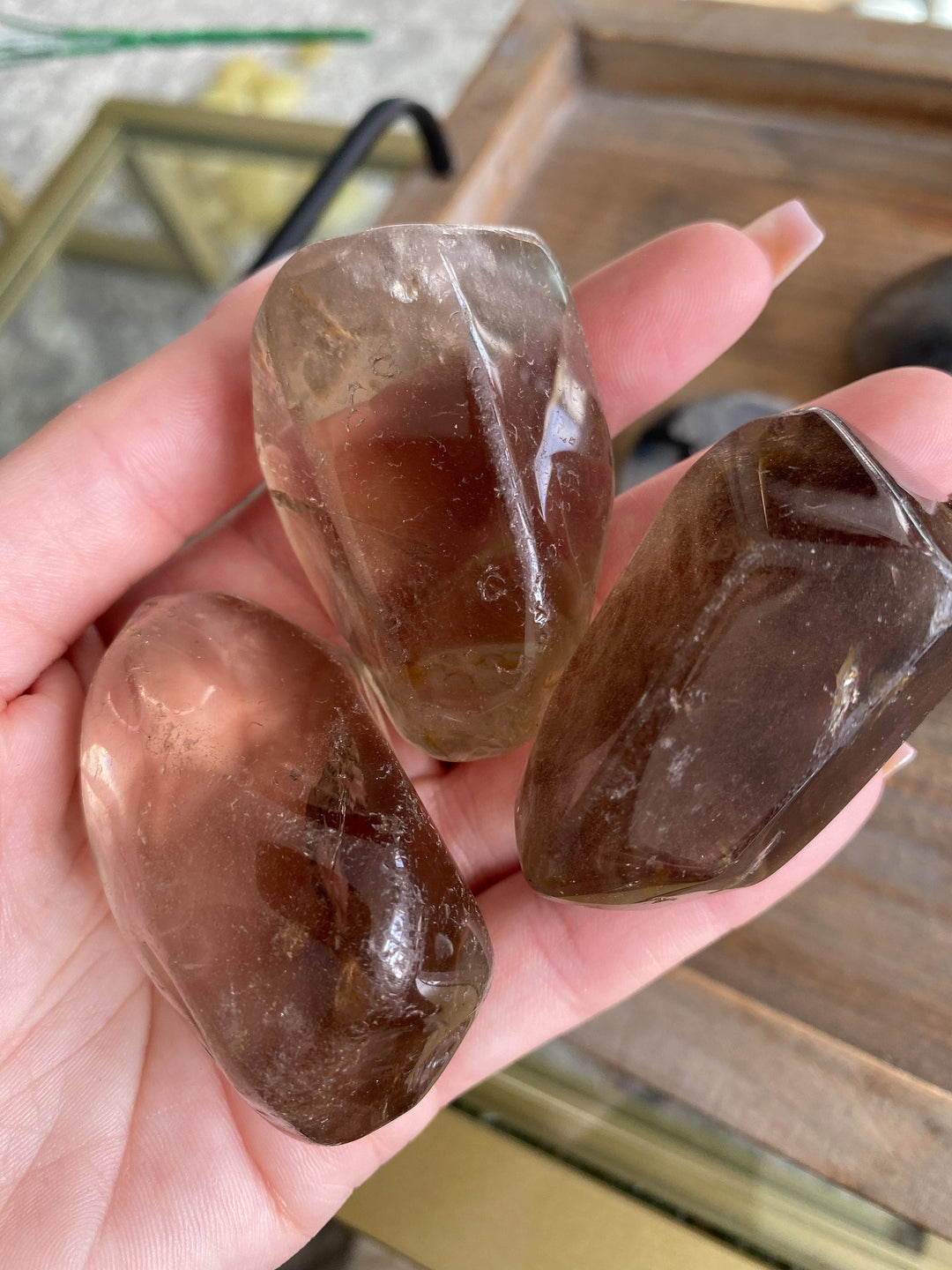 Faceted Smokey Quartz Pebble