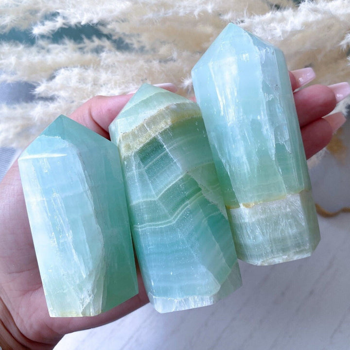 Pistachio Green Calcite Tower