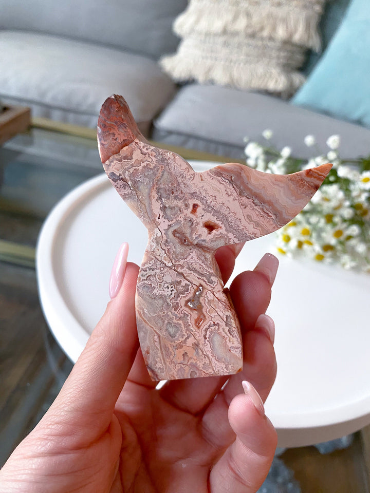 Pink Crazy Lace Agate Mermaid Tale