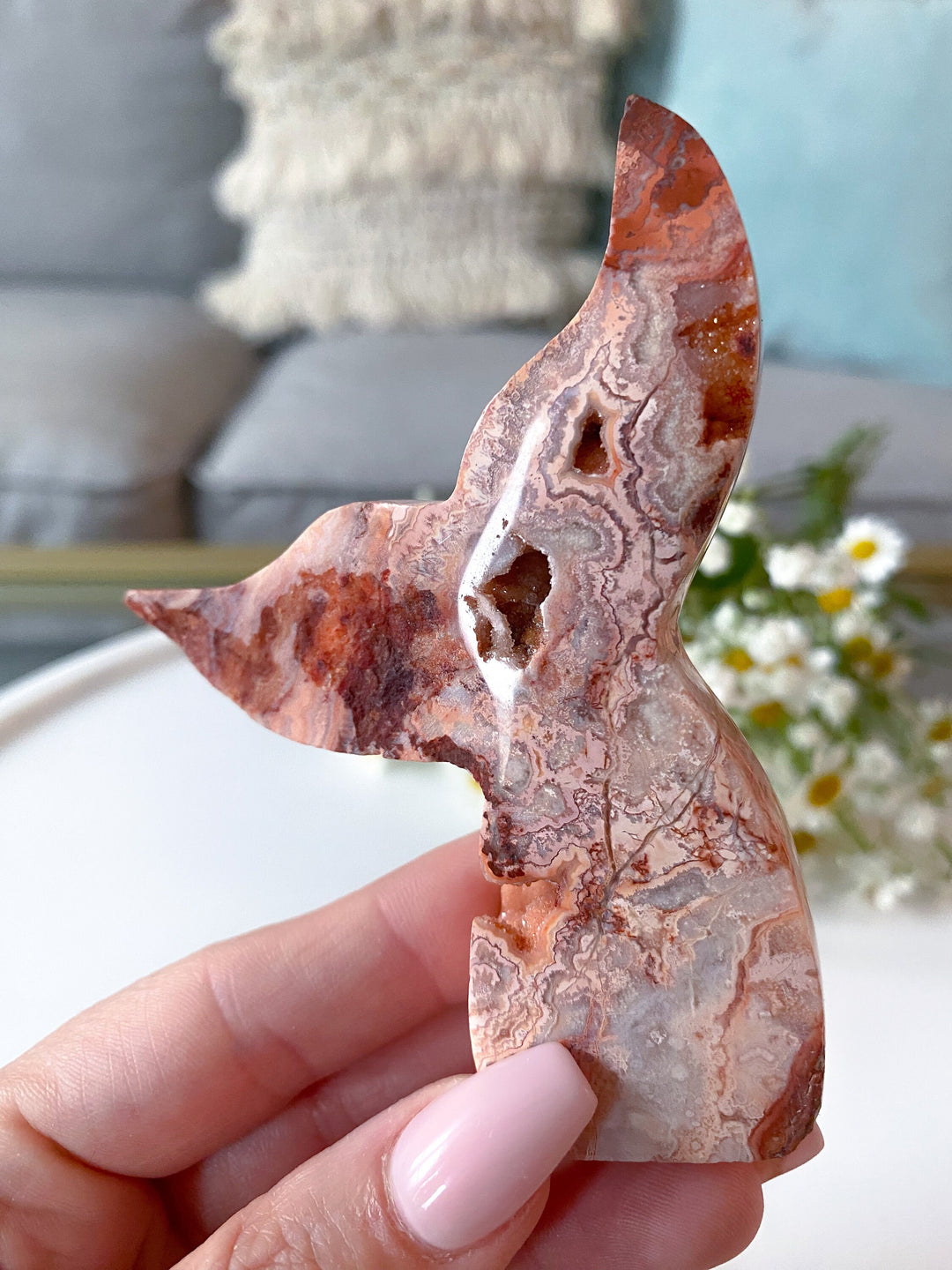Pink Crazy Lace Agate Mermaid Tale