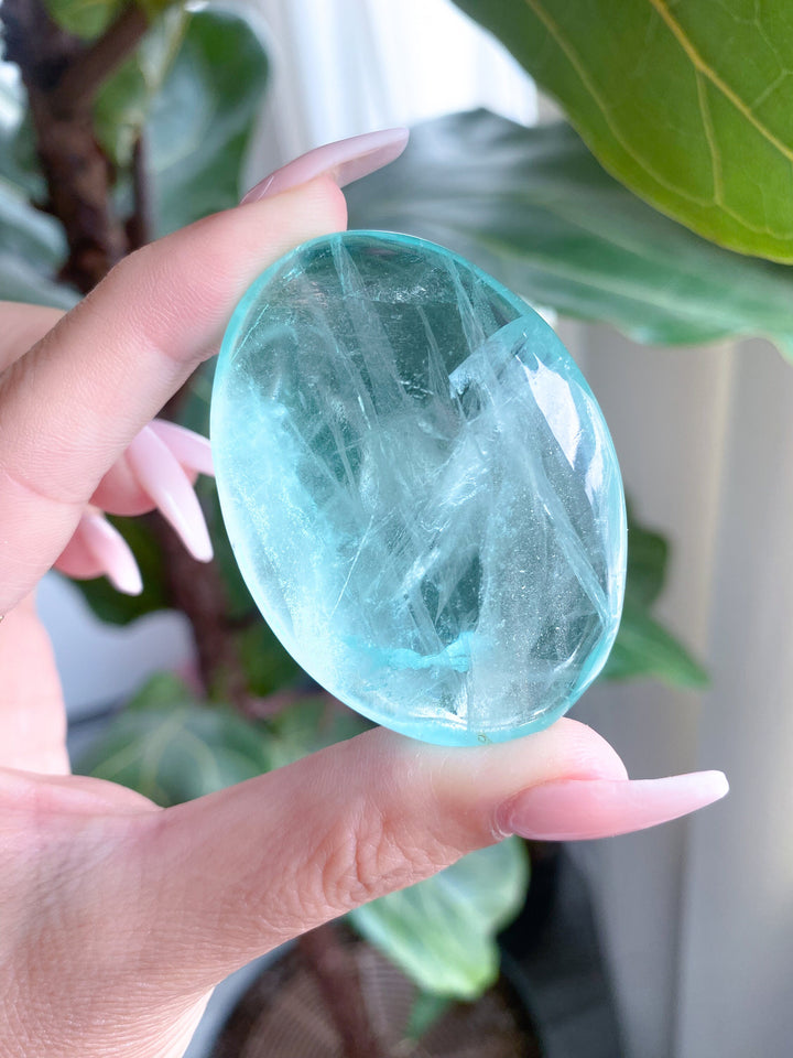 Green Fluorite Palm Stone