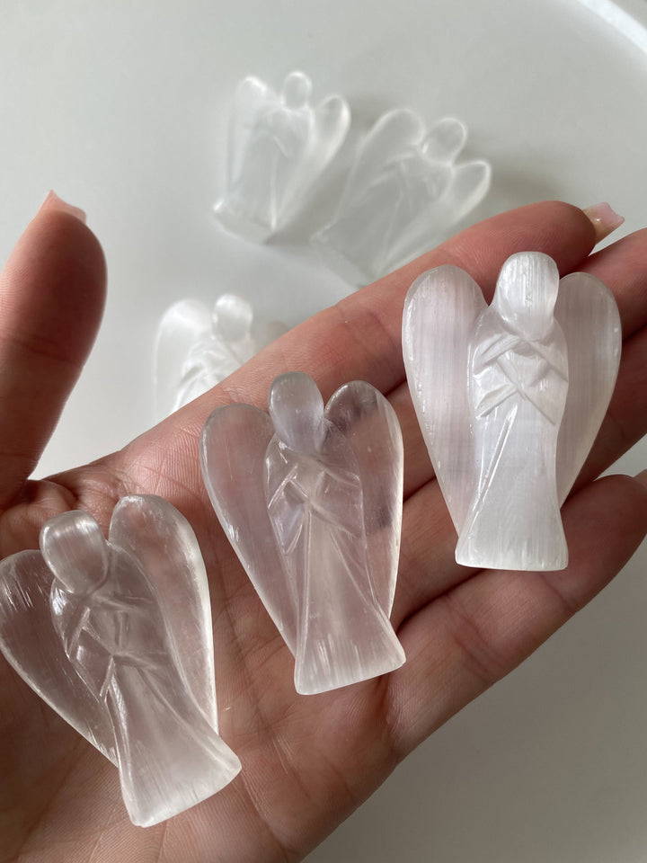 2" Selenite Angel Carving