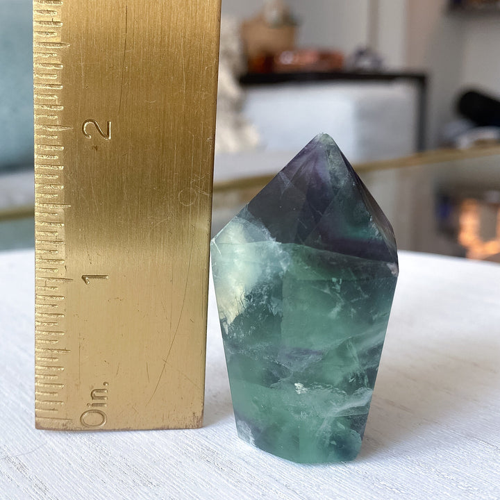 RAINBOW Galore Polished Fluorite Point - Green, Purple - Get this EXACT Stone - Protection - Aura Cleanse - Communication - Visions