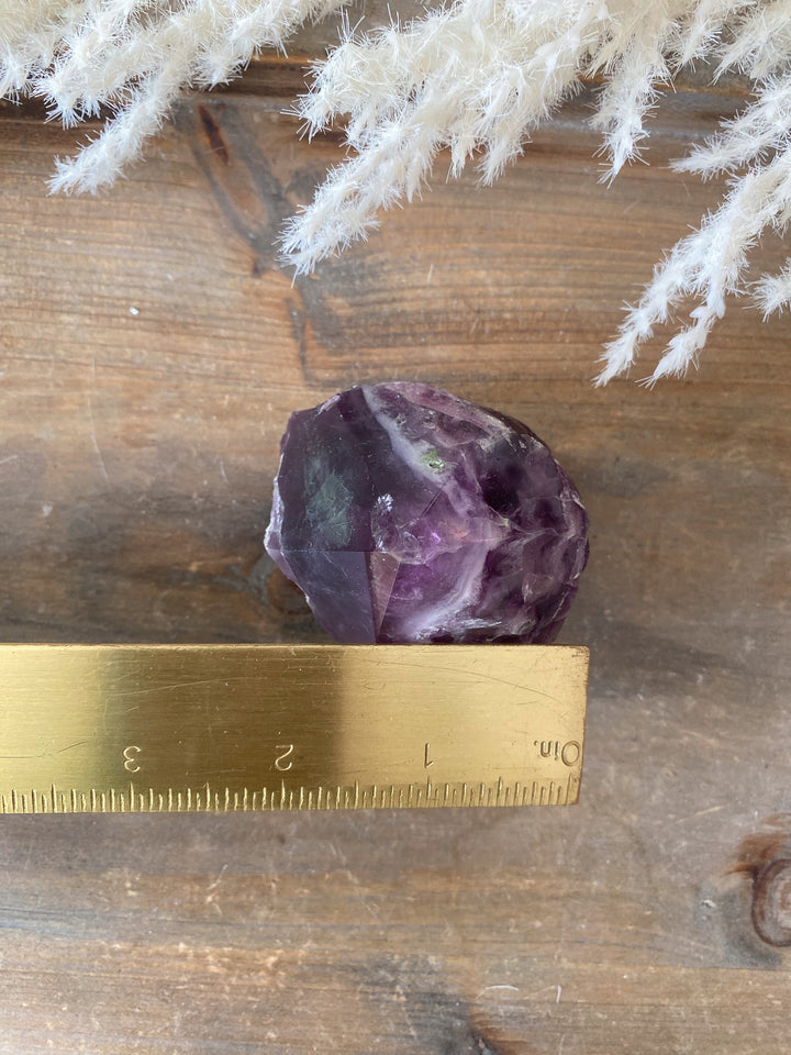 Chunky Purple Fluorite Point - Green Inclusions - Get this EXACT Stone - Protection - Aura Cleanse - Communication - Visions - top polish