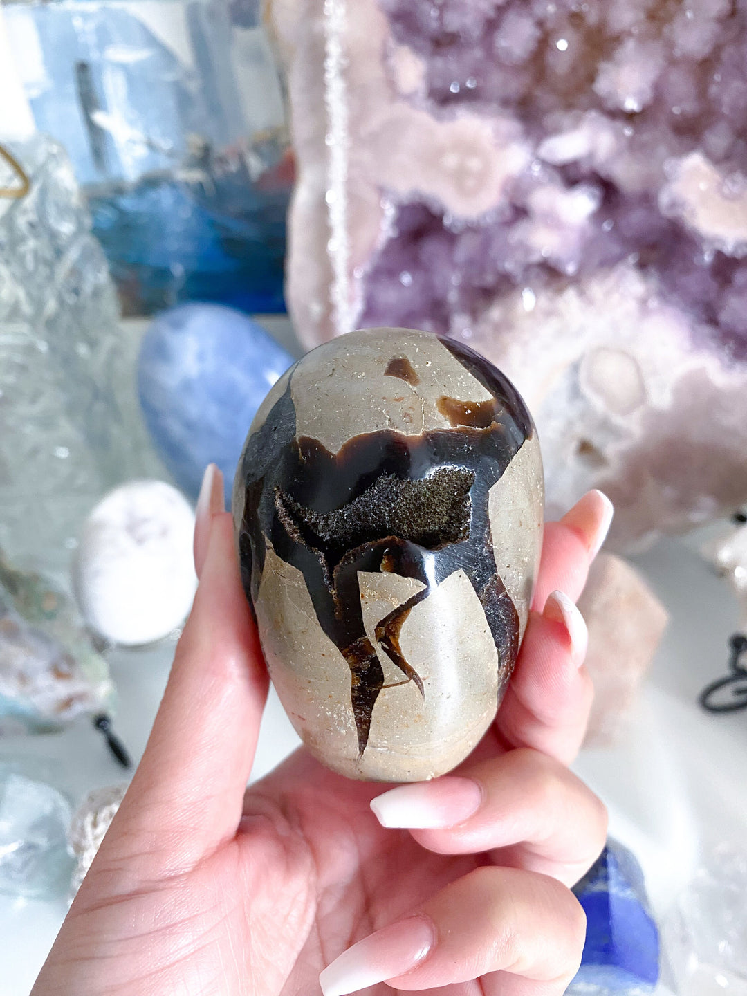 Small Septarian Dragon Egg - Geode Druzy Egg - Septarian Dragon Egg - Get Exact Item Listed