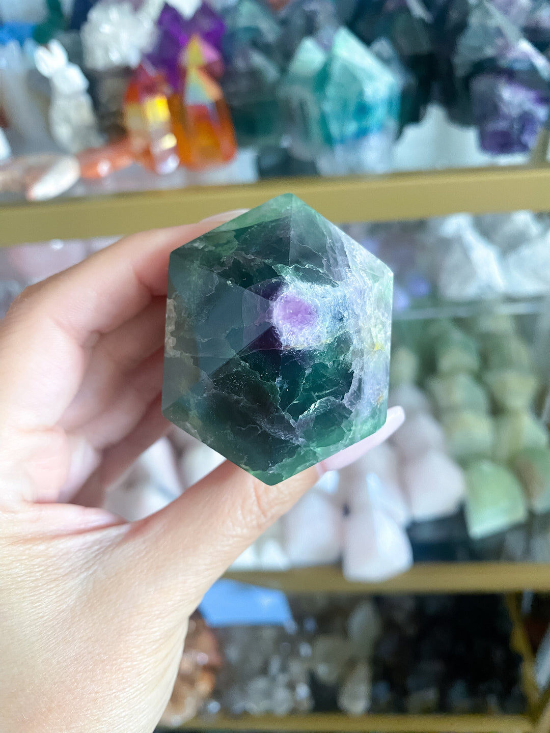 Rainbow Polished Fluorite Point #9 - Get EXACT Stone