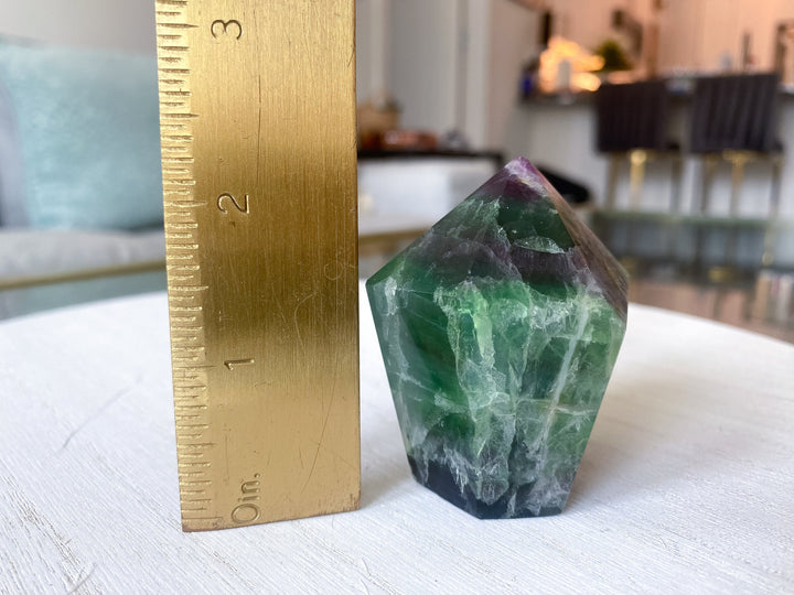 Rainbow Polished Fluorite Point #9 - Get EXACT Stone