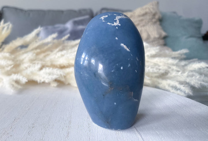 Angelite Freeform - Get Exact Piece - Spiritual Awareness - Communication - Lucid Dreaming Stone - Deep Blue Angelite