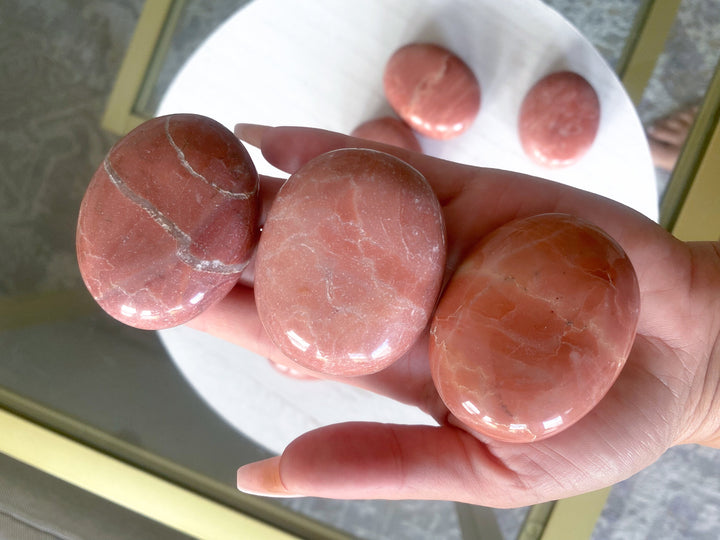 RARE Pink Serpentine Palm Stone - Has Texture - Emotional Healing - Love - Compassion - Stress Relief - Heart Chakra - Peace