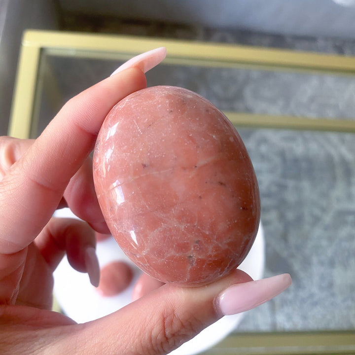 RARE Pink Serpentine Palm Stone - Has Texture - Emotional Healing - Love - Compassion - Stress Relief - Heart Chakra - Peace