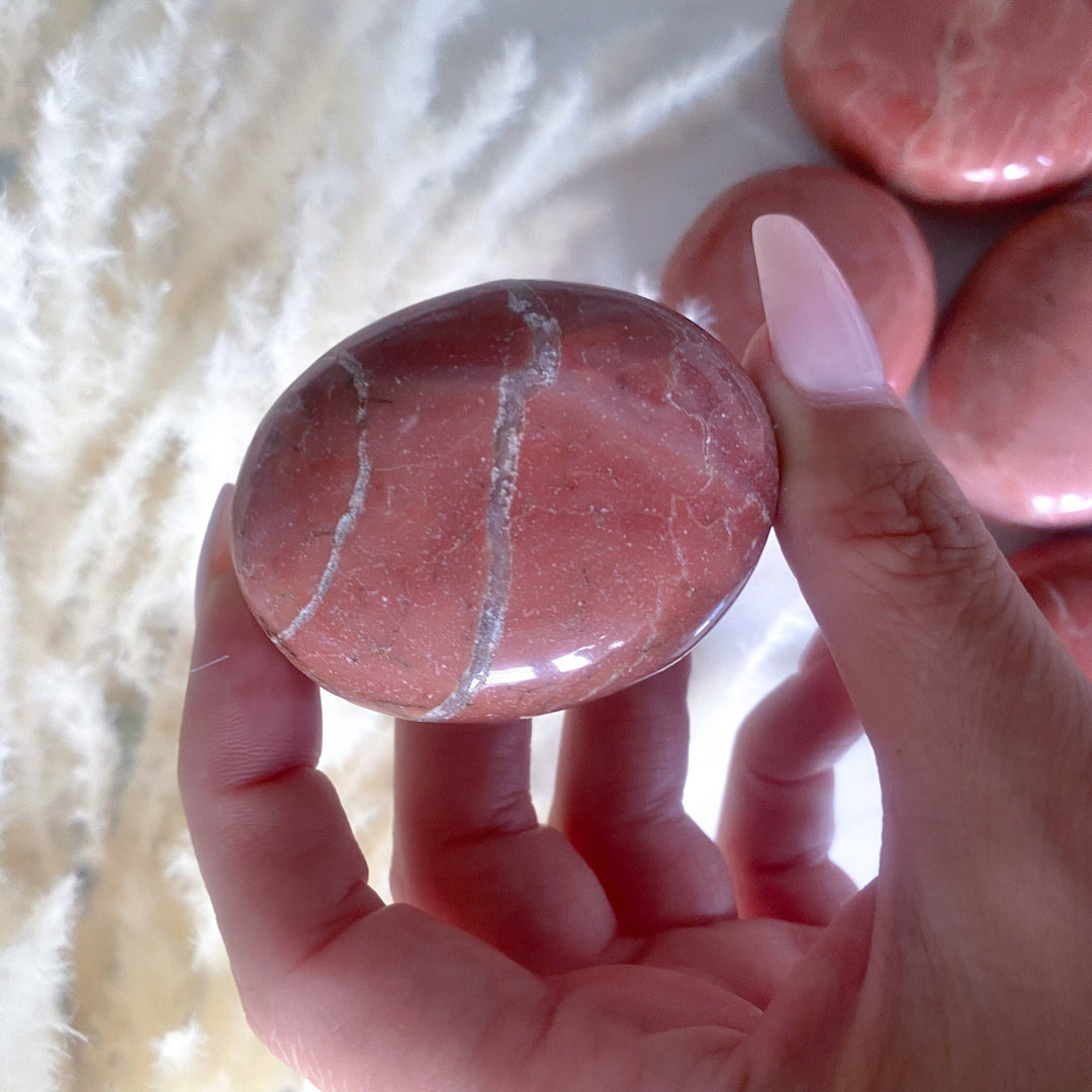 RARE Pink Serpentine Palm Stone - Has Texture - Emotional Healing - Love - Compassion - Stress Relief - Heart Chakra - Peace