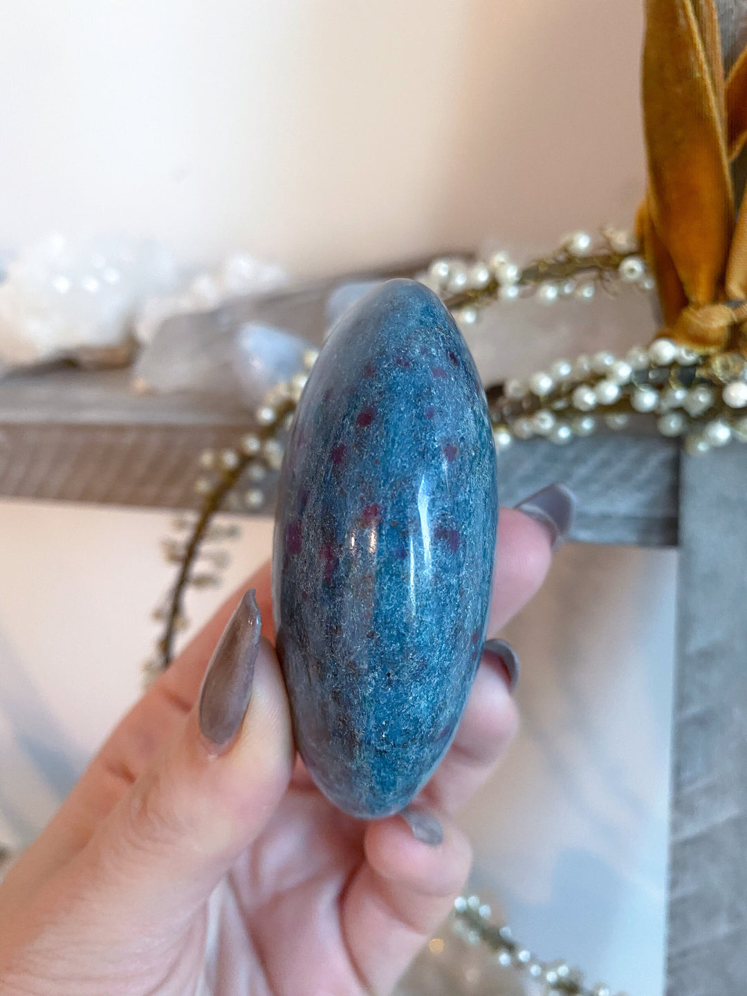 Kyanite with Ruby Palm Stone