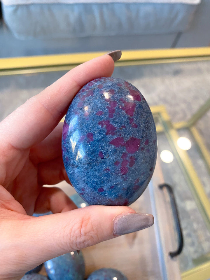 Kyanite with Ruby Palm Stone