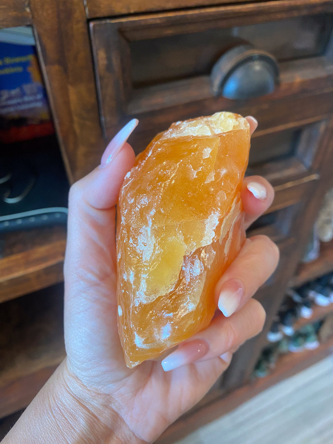 Gummy Orange Calcite Chunk - Get Exact Piece