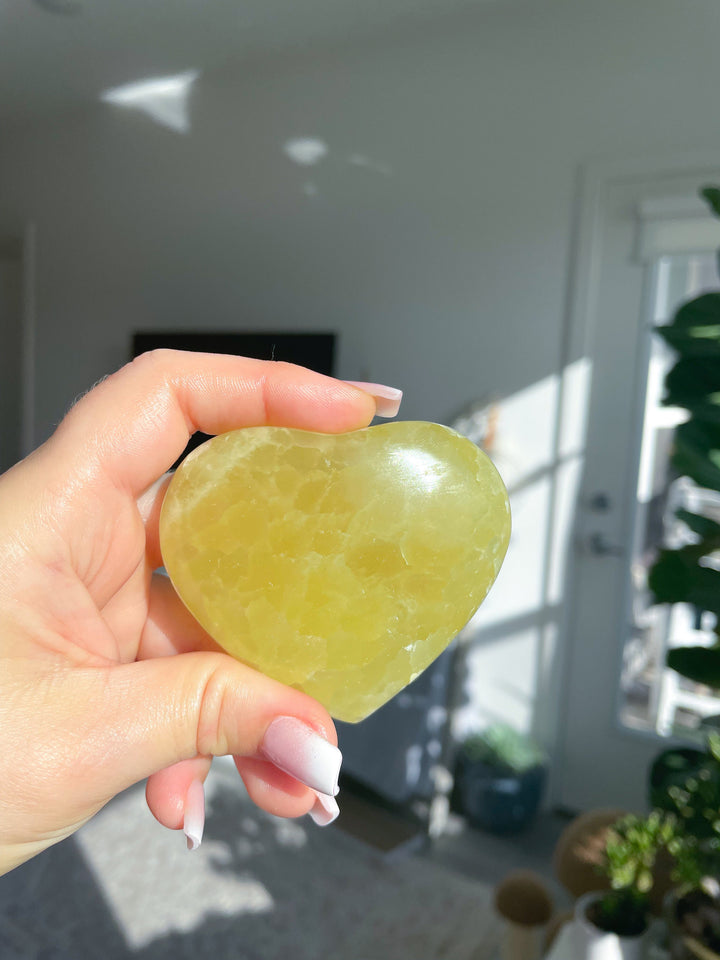 Lemon Calcite Heart - Energy Boost