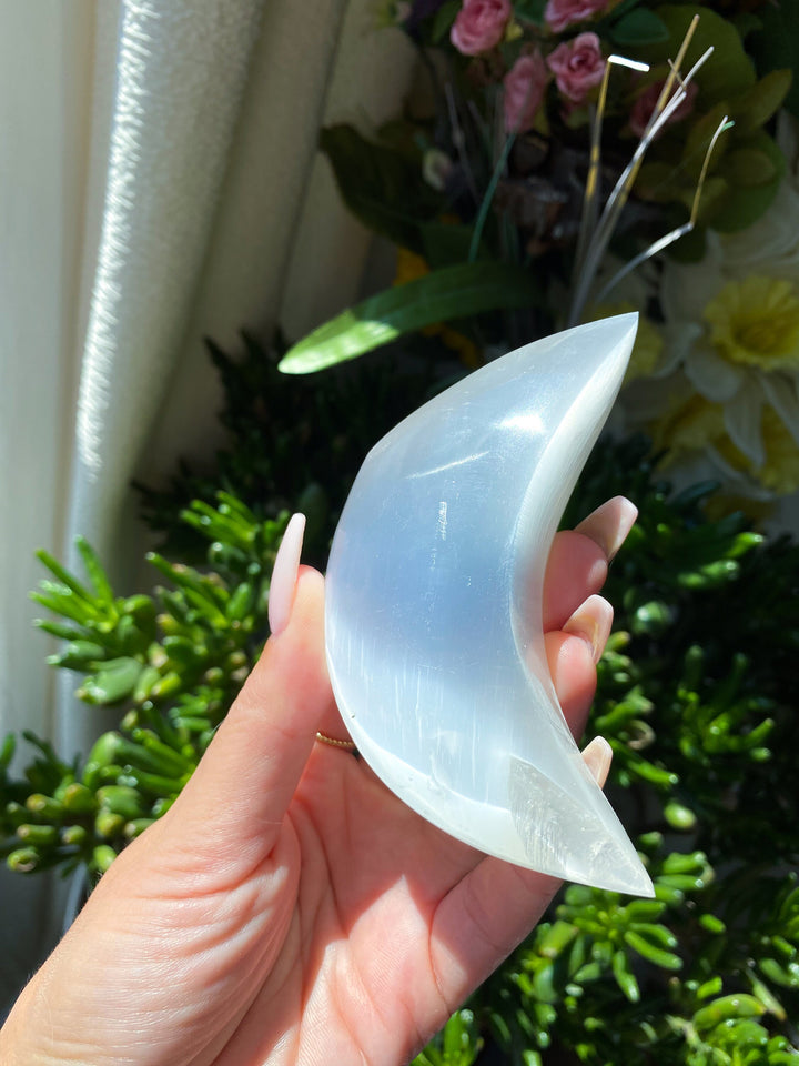 Selenite Puffy Moon