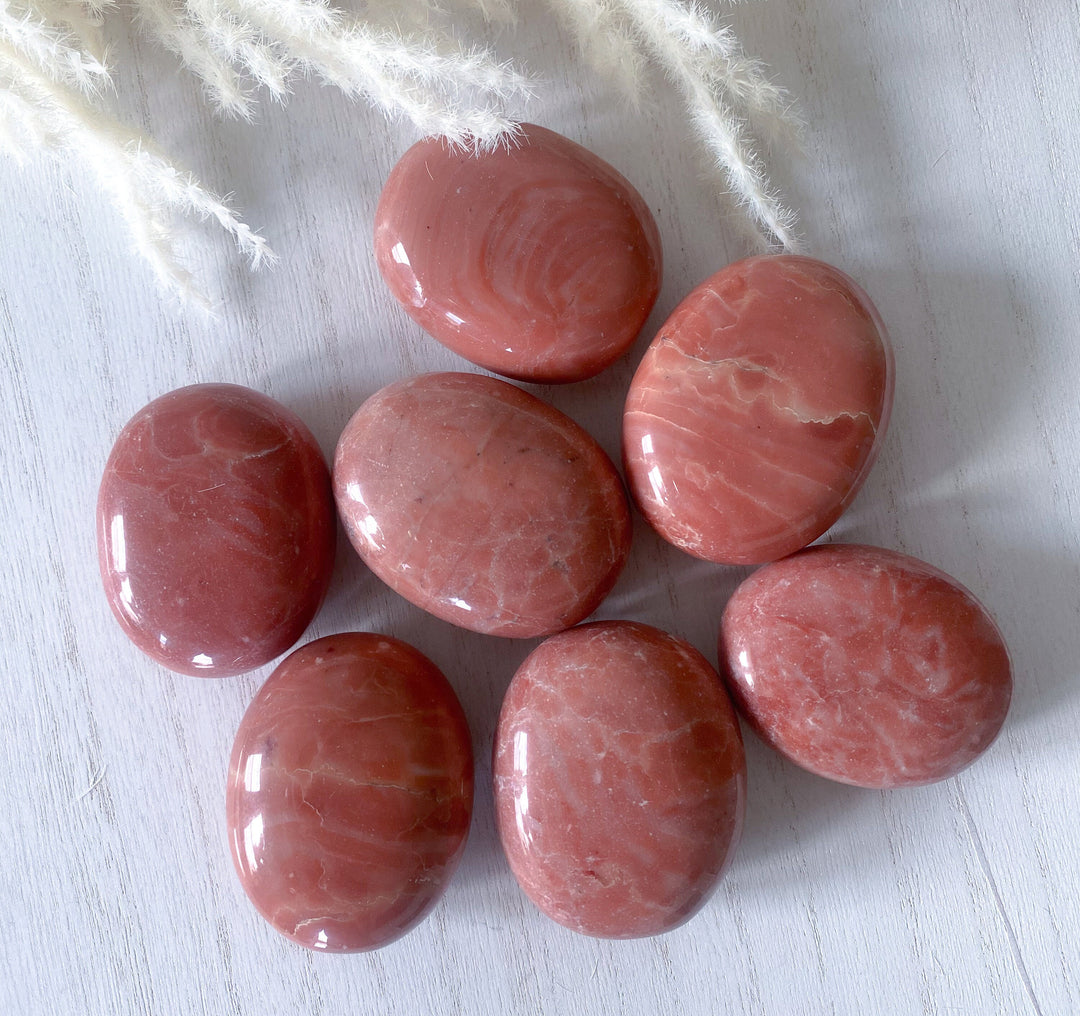 RARE Pink Serpentine Palm Stone - Has Texture - Emotional Healing - Love - Compassion - Stress Relief - Heart Chakra - Peace