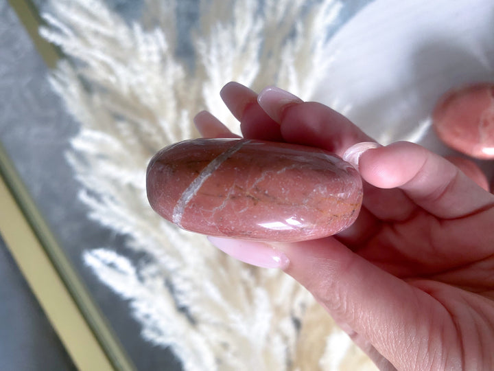 RARE Pink Serpentine Palm Stone - Has Texture - Emotional Healing - Love - Compassion - Stress Relief - Heart Chakra - Peace