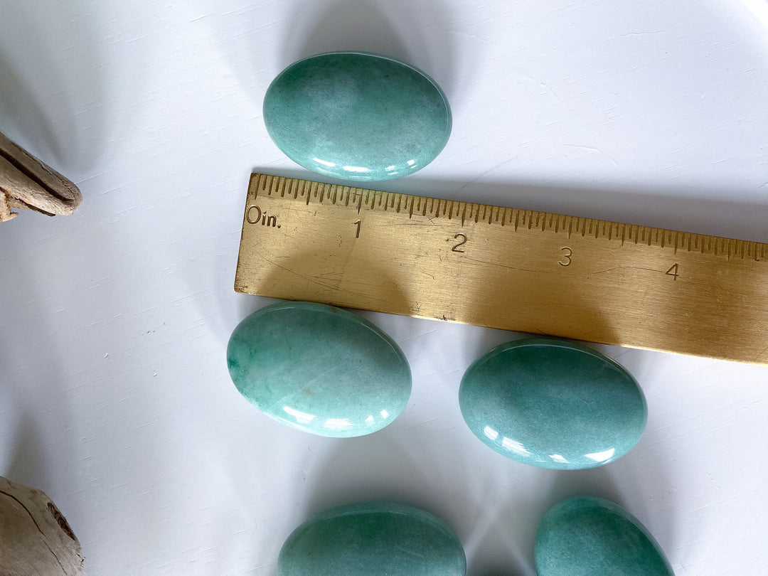 Small Light Green Aventurine Palm Stone