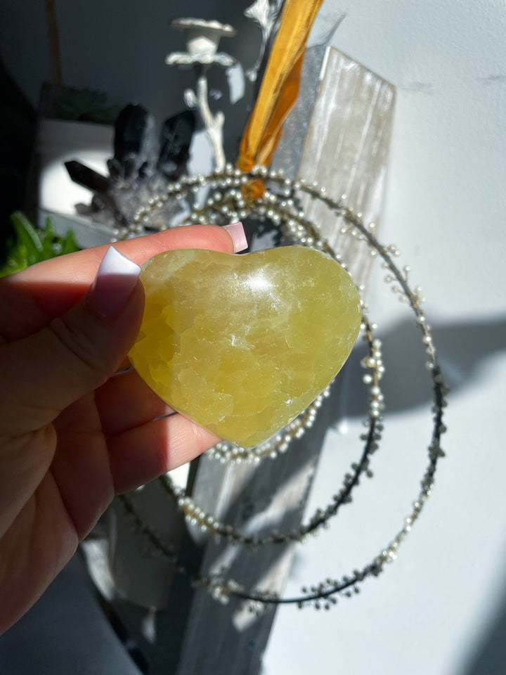 Lemon Calcite Heart - Energy Boost