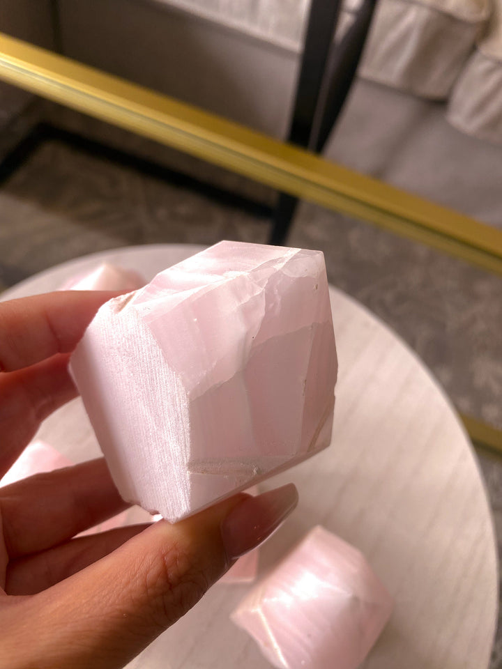 Pink Calcite Top Polish Point