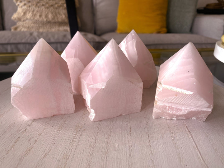 Pink Calcite Top Polish Point