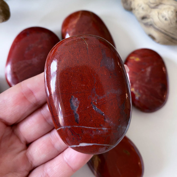 Red Jasper Palm Stone: Grounding