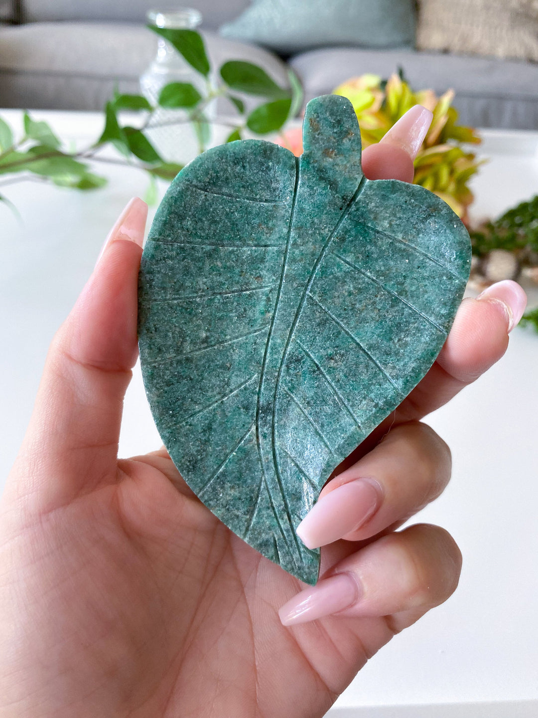 Green Aventurine Leaf Dish