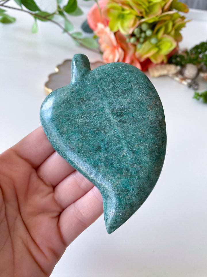 Green Aventurine Leaf Dish