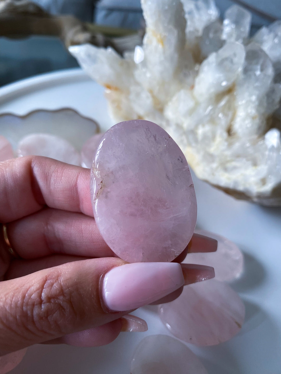 B Quality Rose Quartz Worry Stone