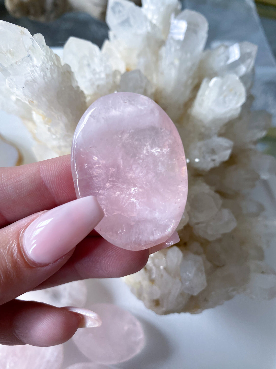 B Quality Rose Quartz Worry Stone