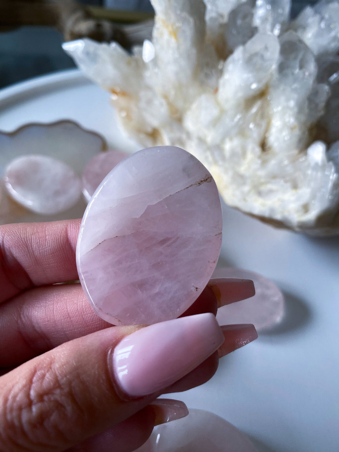 B Quality Rose Quartz Worry Stone