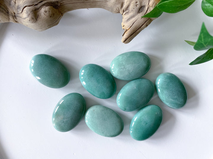 Small Light Green Aventurine Palm Stone