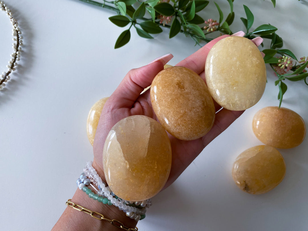 Yellow Aventurine Palm Stone