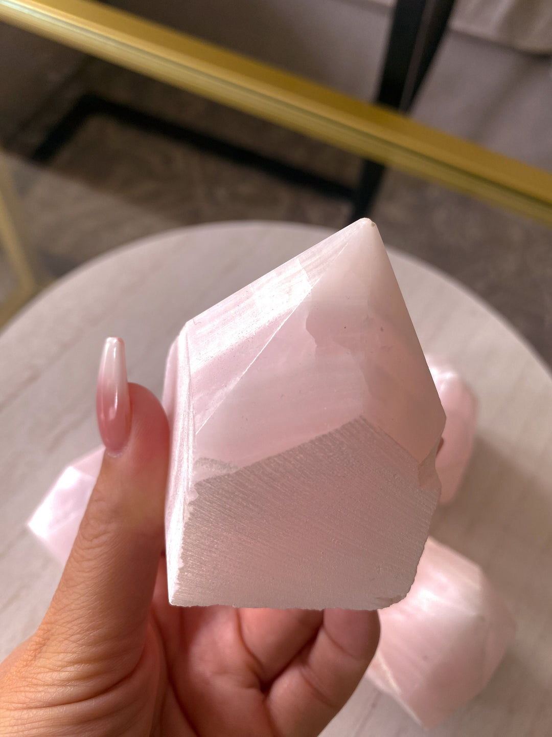 Pink Calcite Top Polish Point