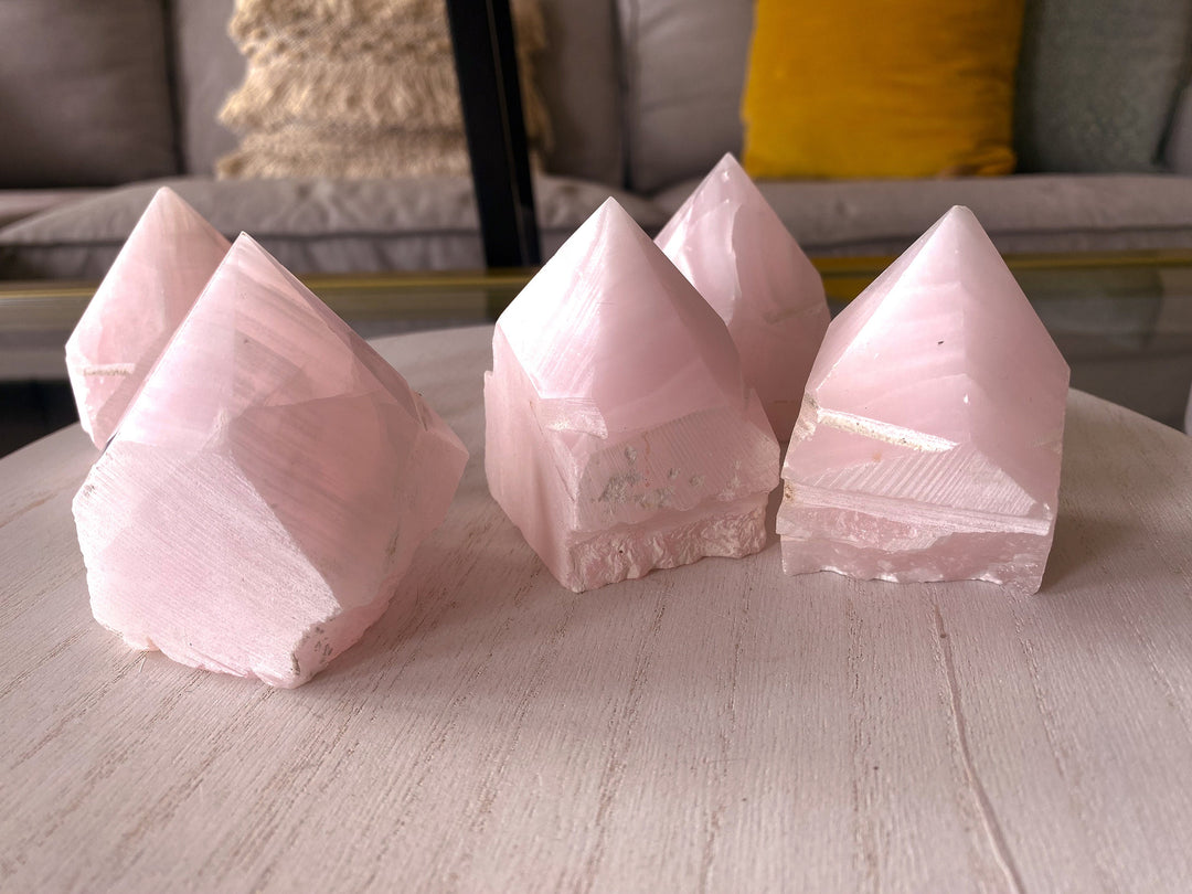 Pink Calcite Top Polish Point